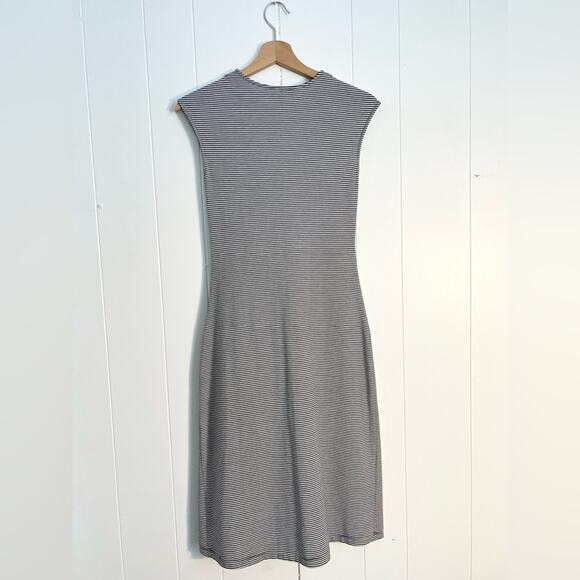 Theory knotted front striped dress midi spring summer comfortable stretchy - Picture 4 of 5